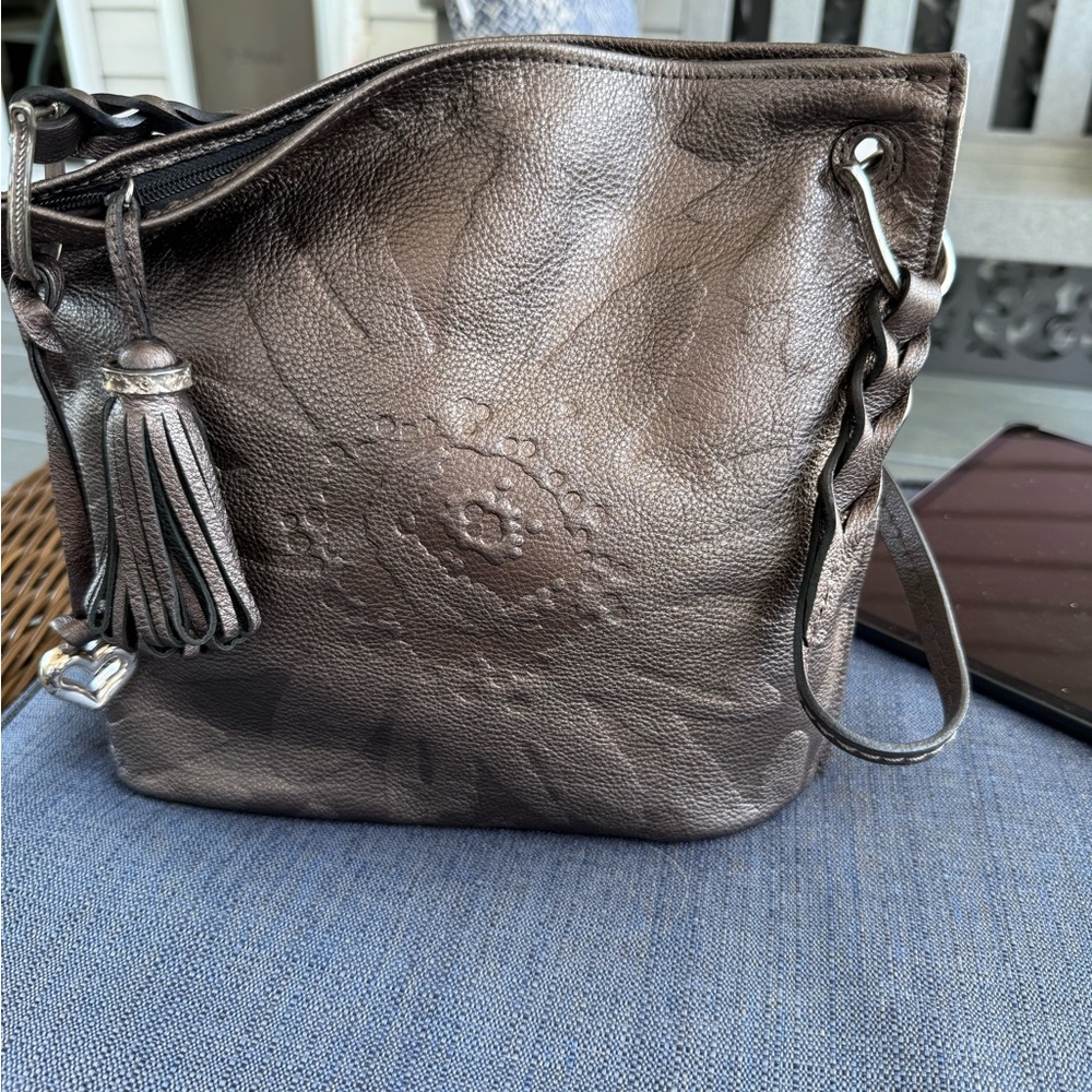 Brighton copper Shoulder Bag with Textured Design and Tassels.. great condition